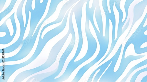 Abstract Blue and White Wavy Zebra Pattern