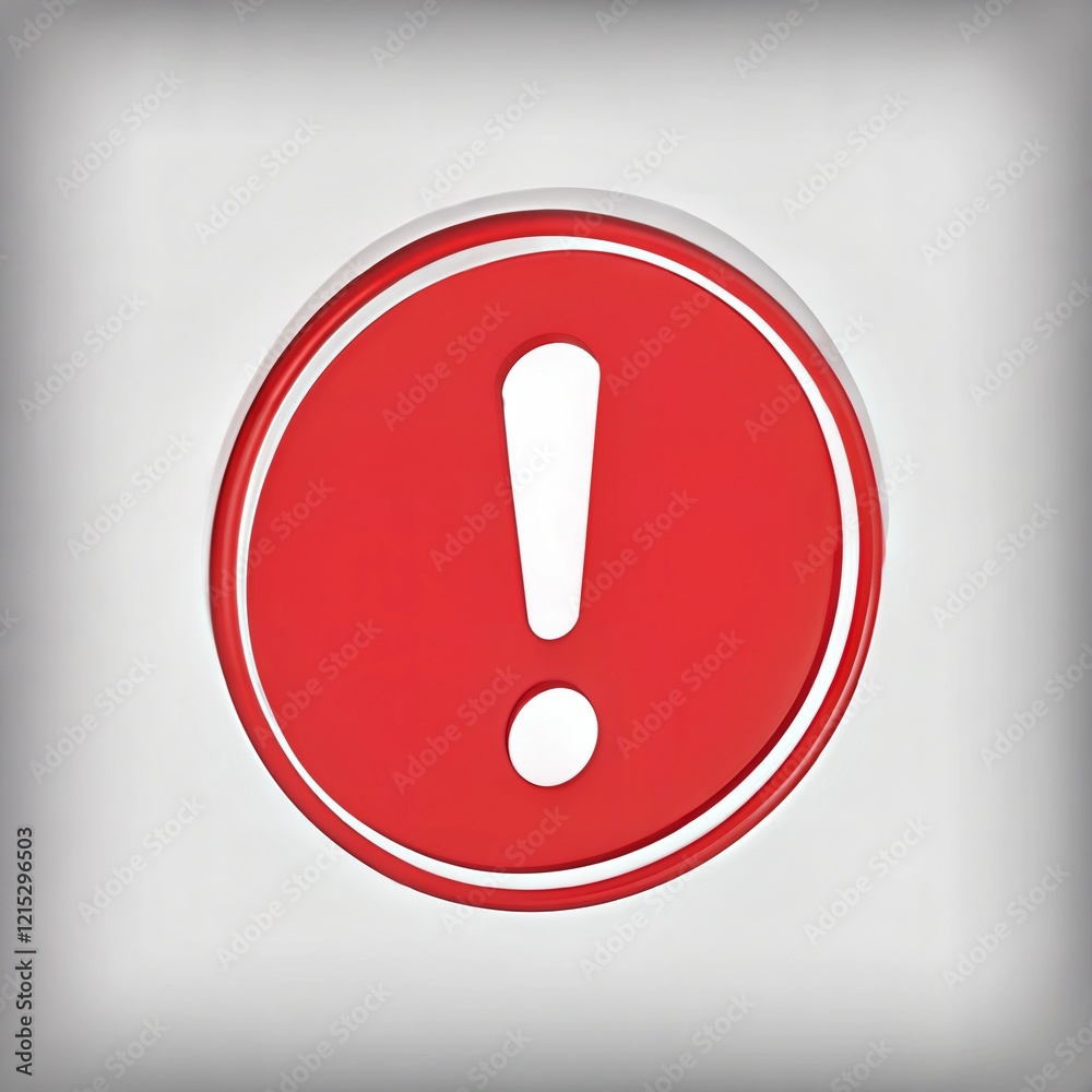 Red exclamation mark symbol on a circular background for warning and alert messages Red exclamation mark symbol on a circular background for warning and alert messages