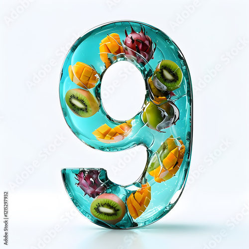 Transparent glass number 