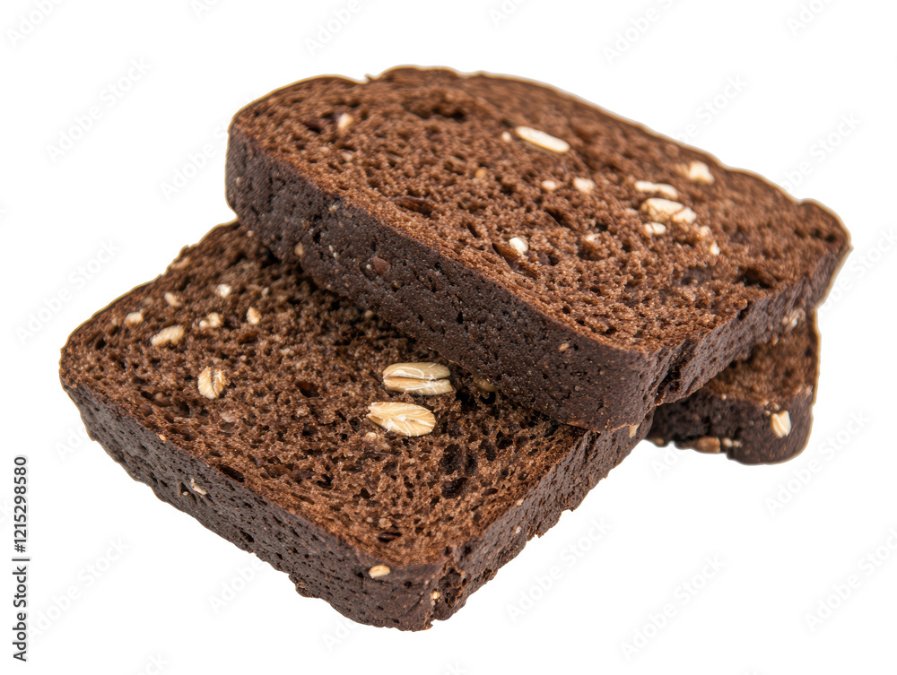 Isolated Dark Rye Bread Slices Isolated Dark Rye Bread Slices