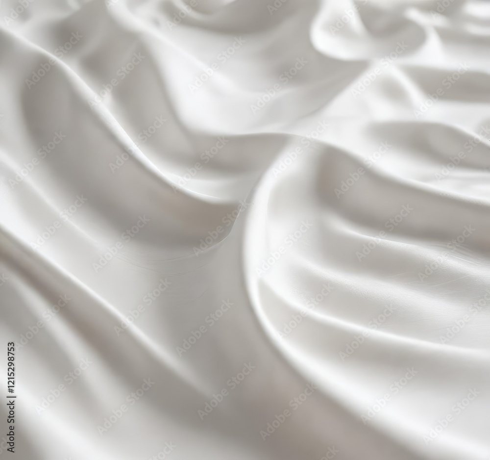 Naklejka premium Delicate fabric waves in a soft white background , delicate fabric, airy weave