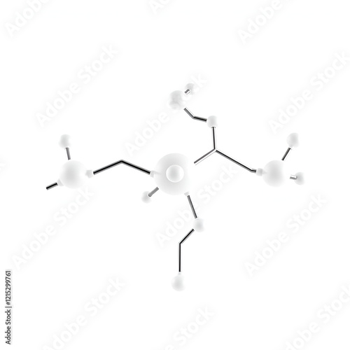 3D image of Ceramide phosphorylethanolamine skeletal formula - molecular chemical structure of sphingosine isolated on white background photo