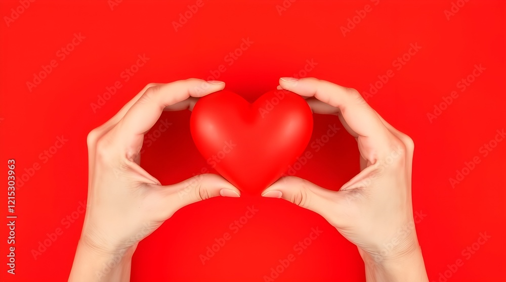red heart in hands red heart in hands