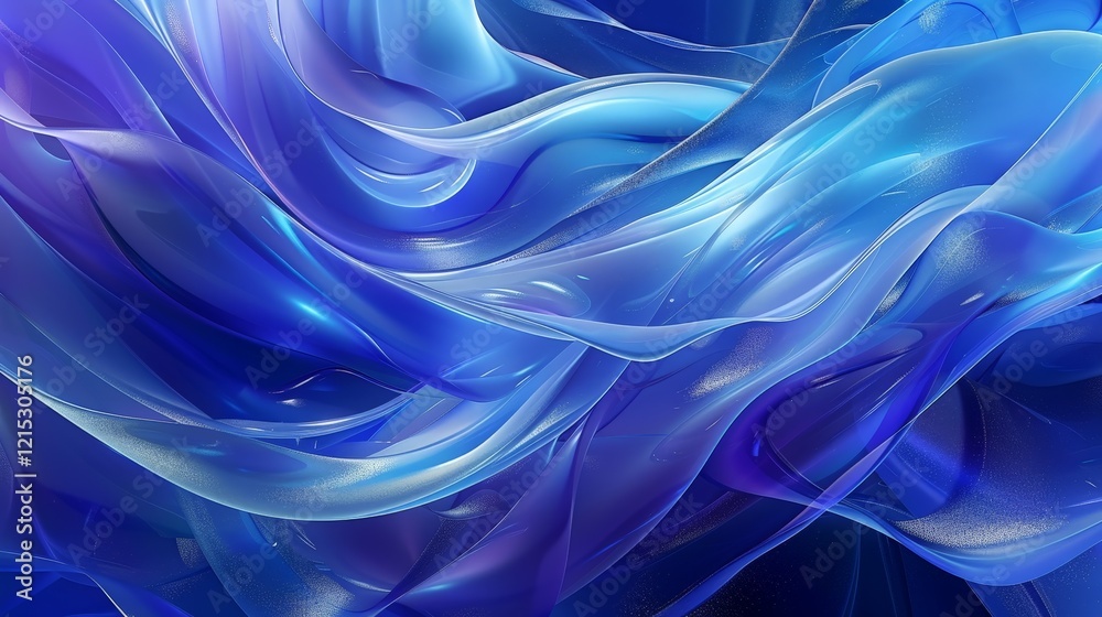 Fototapeta premium Abstract Blue Drapery Swirls