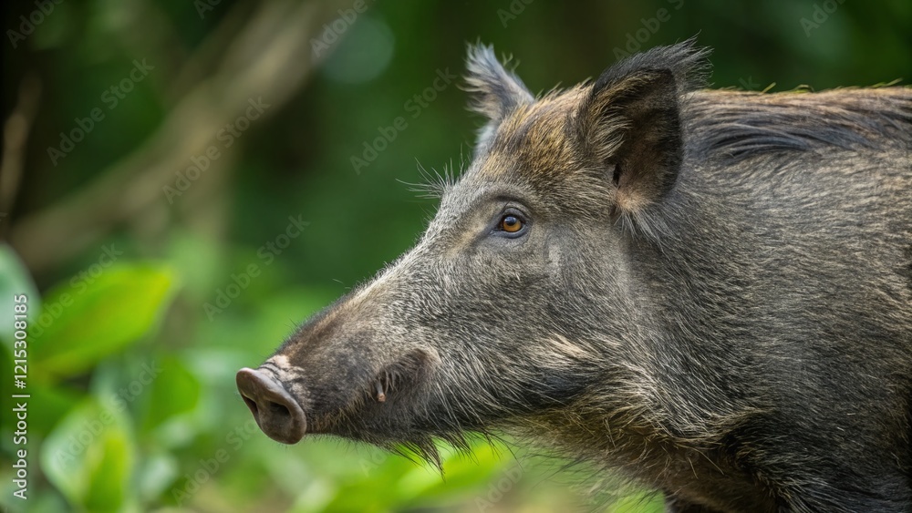 Majestic Wild Boar of Pulau Ubin, Singapore: Close-up Portrait Majestic Wild Boar of Pulau Ubin, Singapore: Close-up Portrait