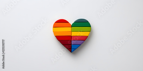 Free Download Rainbow heart made of colorful clay, symbolizing love, diversity, and unity. A vibrant and cheerful image perfect for expressing inclusivity and acceptance. - GFXLoad