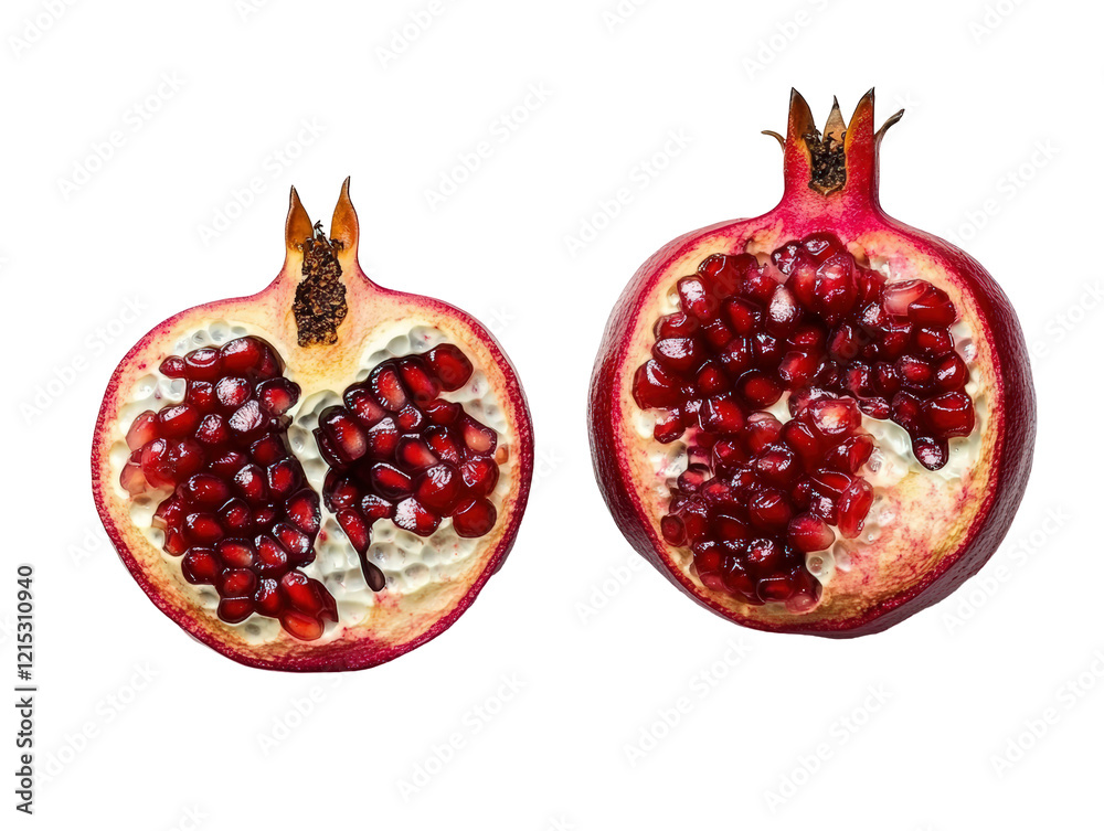Isolated Pomegranate Cut in Half Isolated Pomegranate Cut in Half