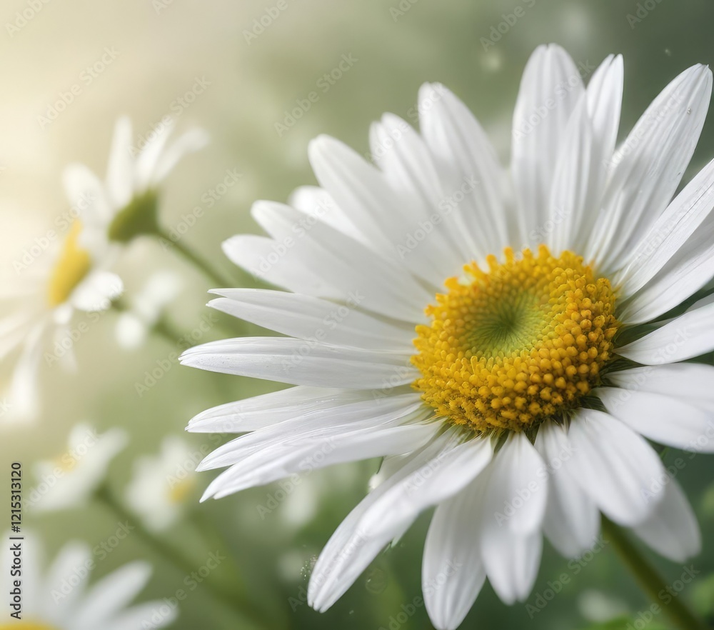 Dreamy watercolor of white daisy with soft focus, dreamlike, soft focus, art, painting Dreamy watercolor of white daisy with soft focus, dreamlike, soft focus, art, painting