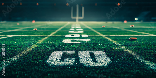 Football Field Overlay with Countdown Timer Text photo