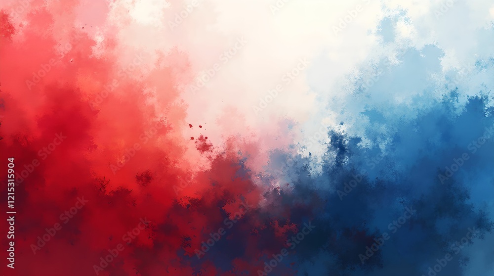 Obraz premium Bold strokes of red, white and blue create a dynamic abstract piece of art with fluid patterns and textures.