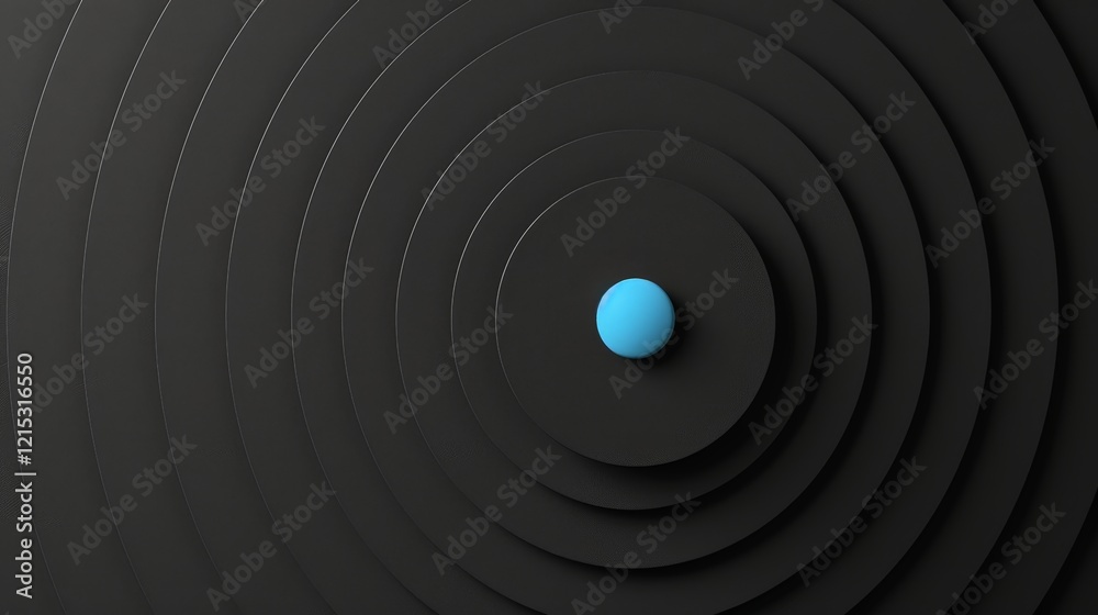 Obraz premium Abstract concentric circles with central sphere