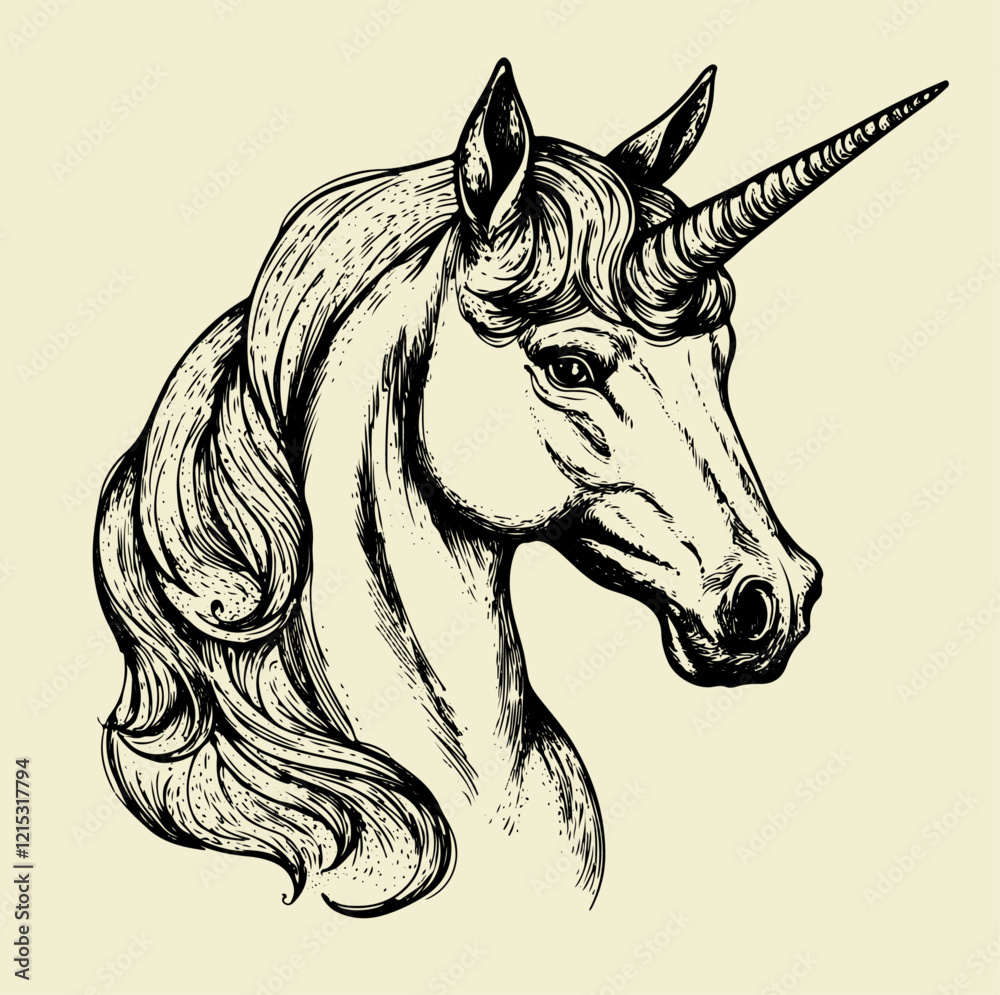Unicorn Einhorn Zeichnung Tier