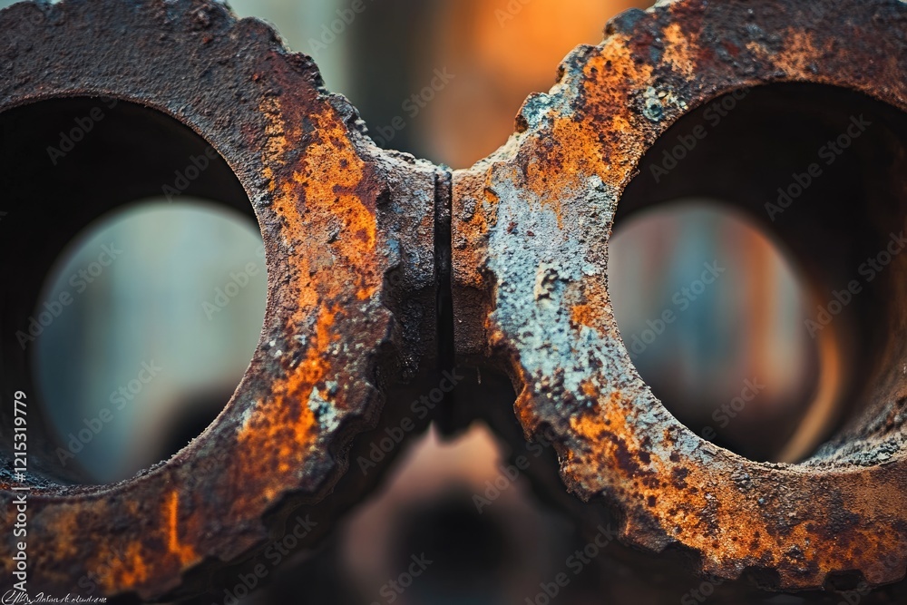 Close-up of heavily rusted metal showing intricate textures and colors. Close-up of heavily rusted metal showing intricate textures and colors.