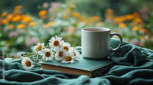 A digital detox scene is shown in the picture, with books and tea present but no electronic devices