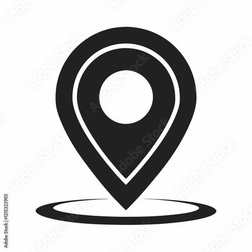 Simple Black Location Pin Icon