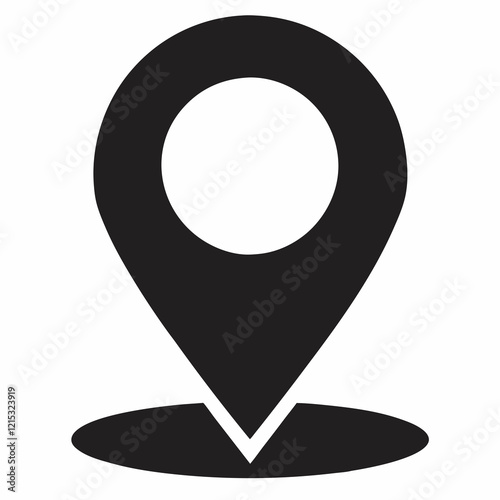 Simple Black Location Pin Icon