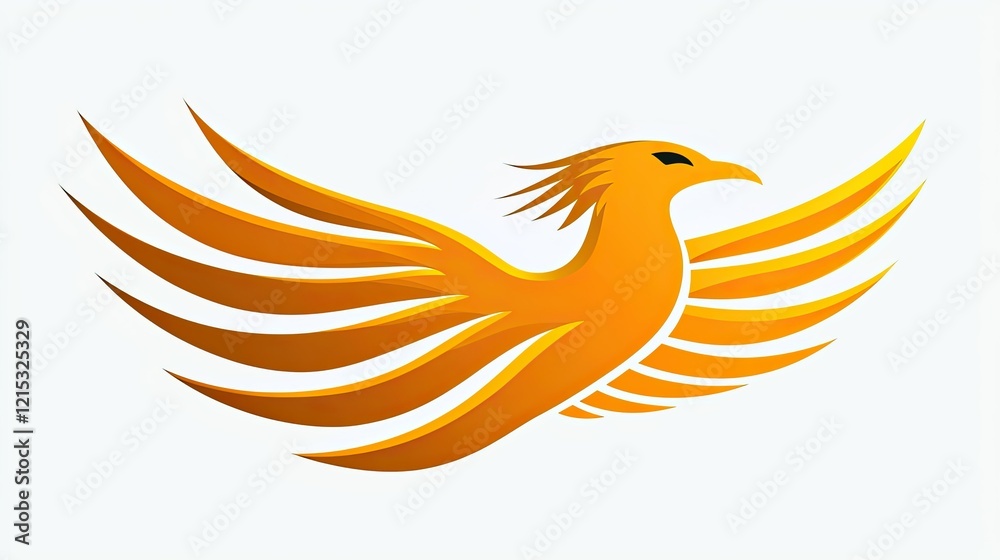 Fototapeta premium Abstract Orange Phoenix Bird Design Illustration