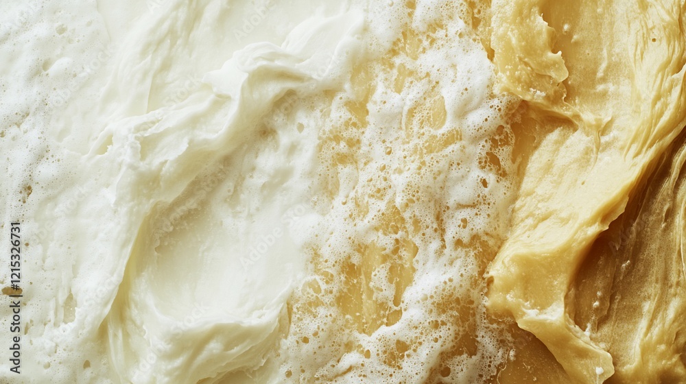 Creamy textures, mixing, closeup, kitchen, foam, background, food, recipe, advertising Creamy textures, mixing, closeup, kitchen, foam, background, food, recipe, advertising