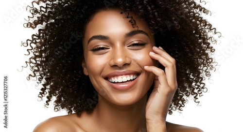 Vibrant, Uplifting Close-Up of Smiling African American Woman photo