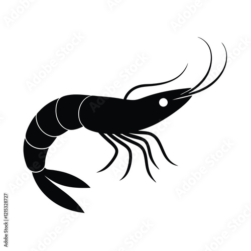 Shrimp silhouette on white Background photo