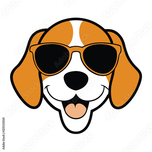 Funny beagle dog head vector art