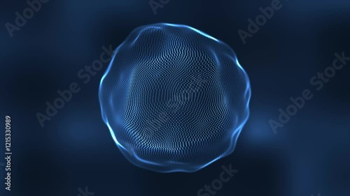 A 4k motion dynamic background With Particles And Sphere. stock video