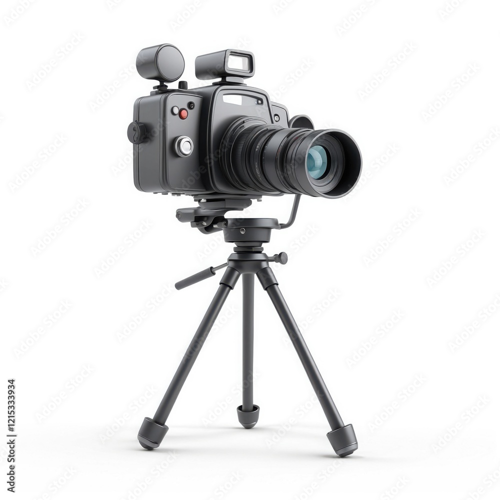 Professional Black Camera on Tripod for High-Quality Photography Professional Black Camera on Tripod for High-Quality Photography