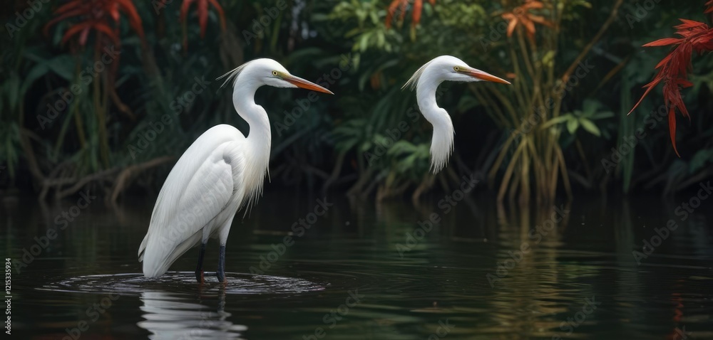 Egret with reddish feathers peeking out of the water, heron, plumage Egret with reddish feathers peeking out of the water, heron, plumage