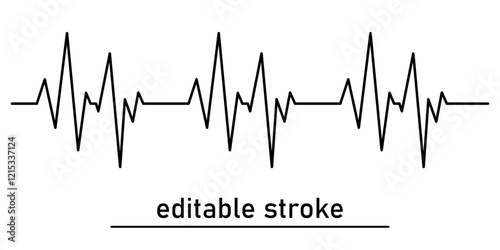 Heart pulse. Heart cardiogram line icon. Heart rhythm graph. Heartbeat line. Medicine, Healthcare. Editable Stroke