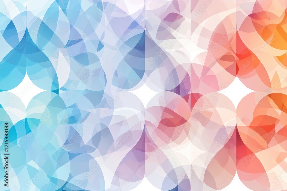 Obraz premium Geometric pattern artwork featuring overlapping circles in a gradient color scheme modern visual design digital art environment sophisticated aesthetic