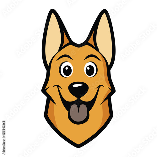 Funny belgian malinois dog head vector art