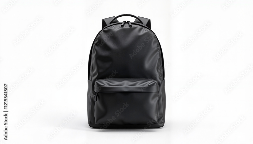 Backpack Mockup in sleek black design against white background