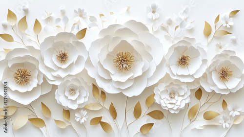 white flowers on a white background