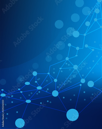 Blue color background with circuit lines dots effect technology texture design