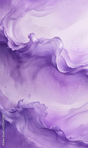 Elegant lilac and lavender watercolor texture with abstract waves, violet, free-flowing