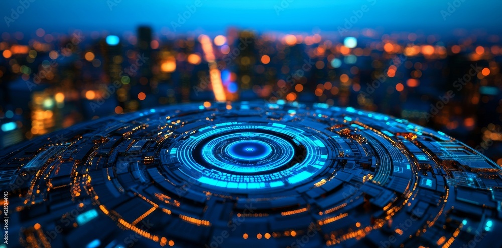 a futuristic AI interface with glowing holograms, intricate circuitry, and a dark setting a futuristic AI interface with glowing holograms, intricate circuitry, and a dark setting