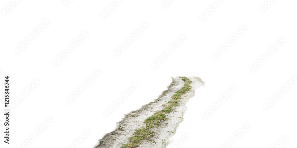 Naklejka premium Curved dirt path with grass isolated on transparent background