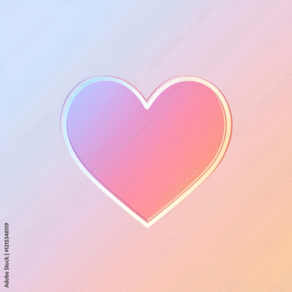 A heart icon with a hollow center, outlined with a thin, elegant line, floating against a soft gradient background, cutout on a transparent (PNG) background A heart icon with a hollow center, outlined with a thin, elegant line, floating against a soft gradient background, cutout on a transparent (PNG) background