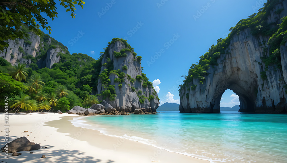 Fototapeta premium Tranquil Korean Temple Amid Vibrant Autumn Foliage with Stream and Red Bridge 