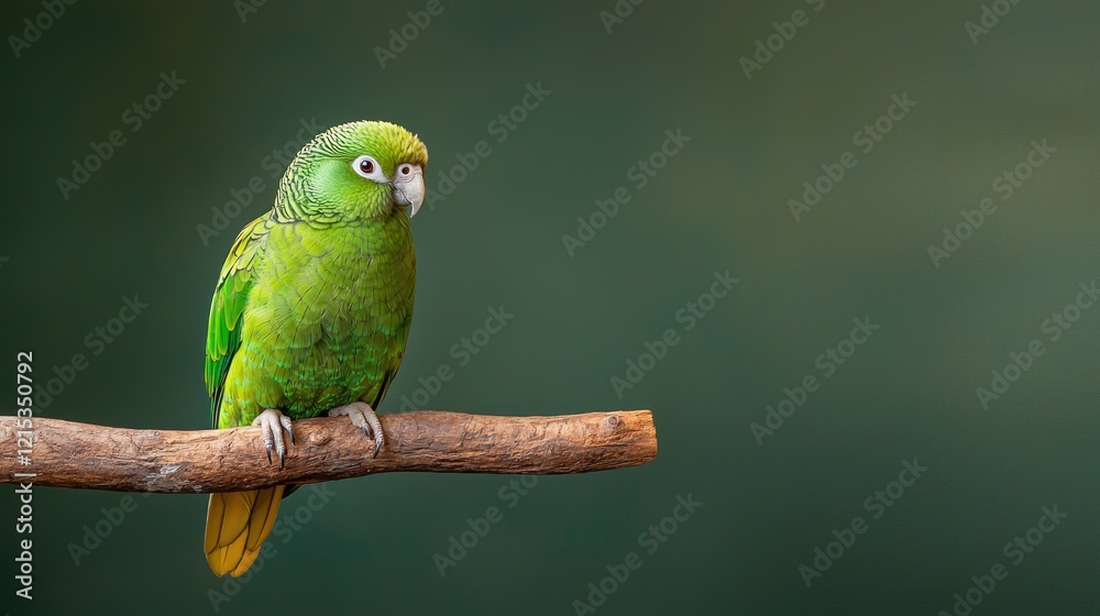 Vibrant Green Parrot Perched on a Branch Vibrant Green Parrot Perched on a Branch