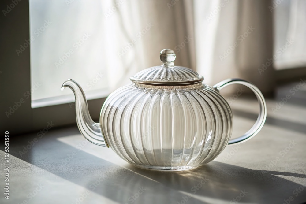 Minimalist Glass Teapot - Simple Elegant Tea Brewing Still Life Photography Minimalist Glass Teapot - Simple Elegant Tea Brewing Still Life Photography