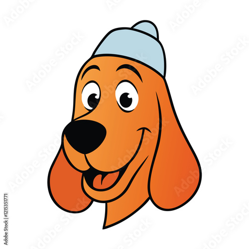 Funny bloodhound dog head vector art