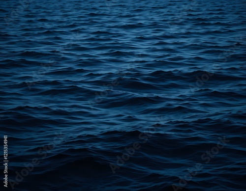 Deep Ocean Waves: A Serene, Dark Blue Seascape