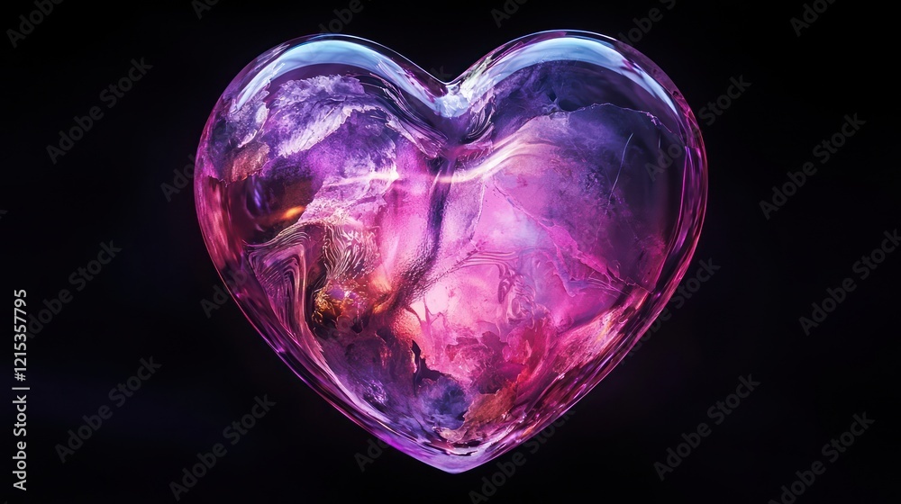 A high-resolution cutout of a bright pastel neon heart, glowing softly in shades of lavender and rose, against a dark background A high-resolution cutout of a bright pastel neon heart, glowing softly in shades of lavender and rose, against a dark background