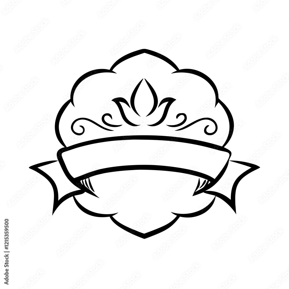 Elegant decorative badge with banner design Elegant decorative badge with banner design
