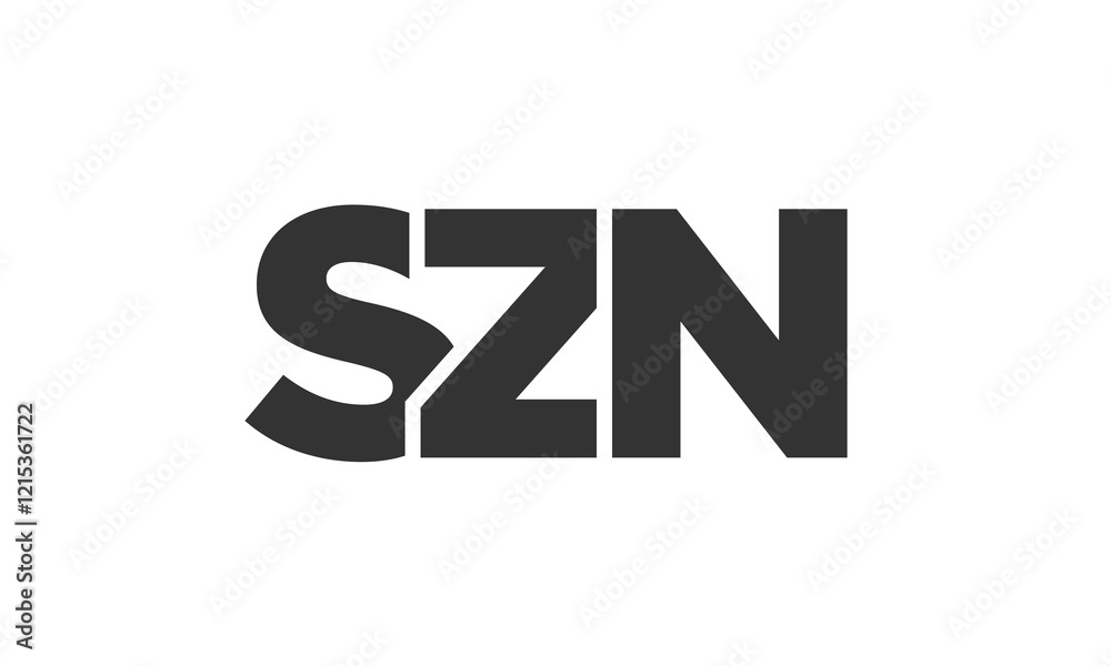 SZN logo design template with strong and modern bold text. Initial based vector logotype featuring simple and minimal typography. Trendy company identity. SZN logo design template with strong and modern bold text. Initial based vector logotype featuring simple and minimal typography. Trendy company identity.