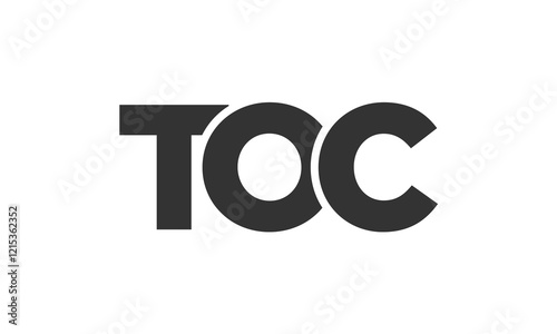TOC logo design template with strong and modern bold text. Initial based vector logotype featuring simple and minimal typography. Trendy company identity.