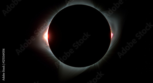 solar eclipse with stunning corona effect during totality showcases celestial phenomenon in dramatic sky