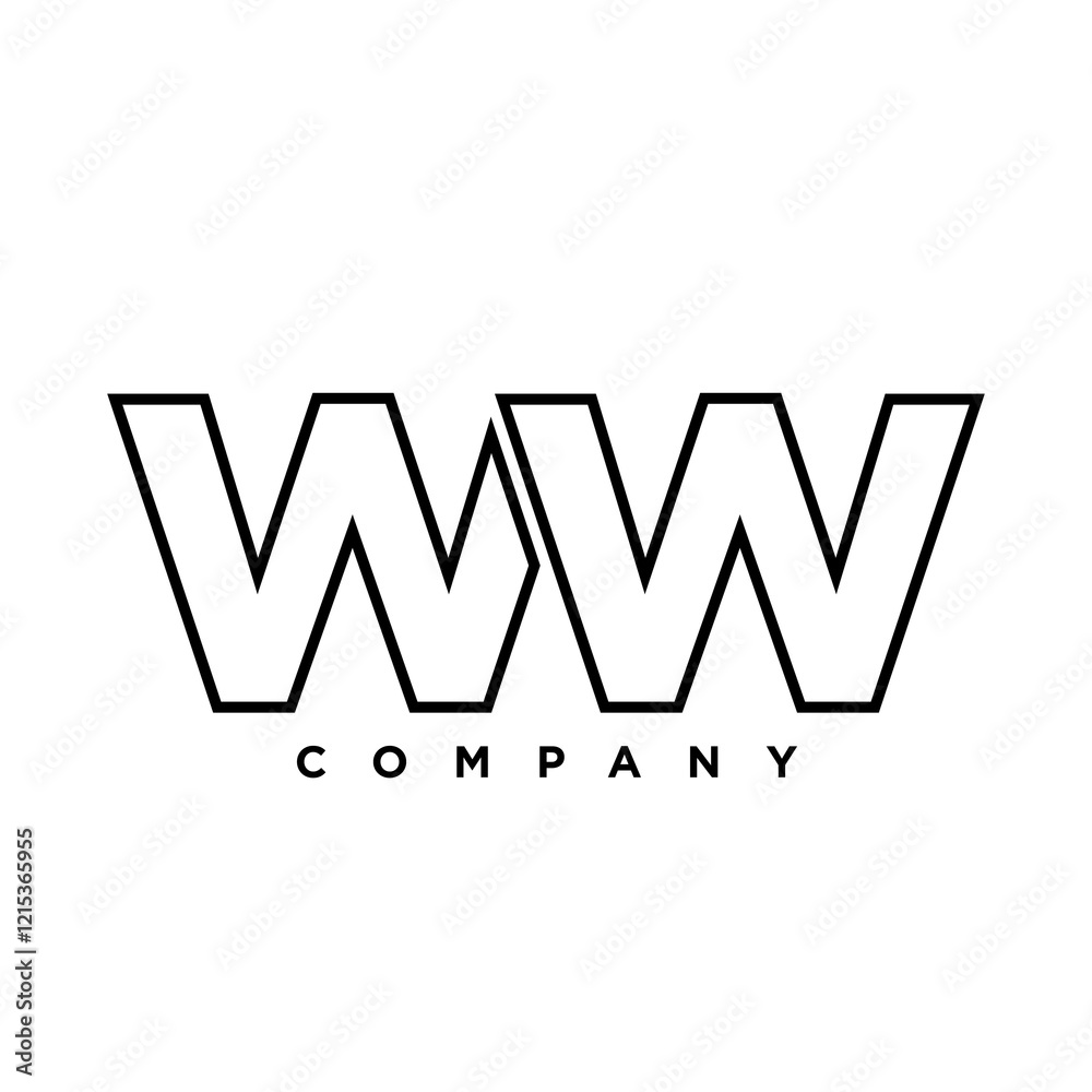 Letter W and W, WW logo design template. Minimal monogram initial based logotype. Letter W and W, WW logo design template. Minimal monogram initial based logotype.