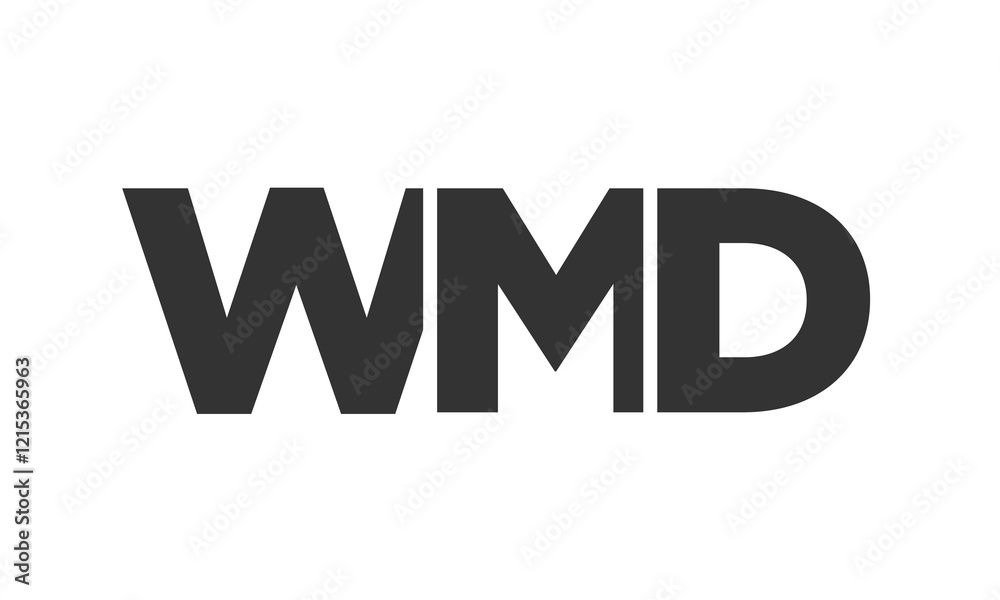 WMD logo design template with strong and modern bold text. Initial based vector logotype featuring simple and minimal typography. Trendy company identity. WMD logo design template with strong and modern bold text. Initial based vector logotype featuring simple and minimal typography. Trendy company identity.